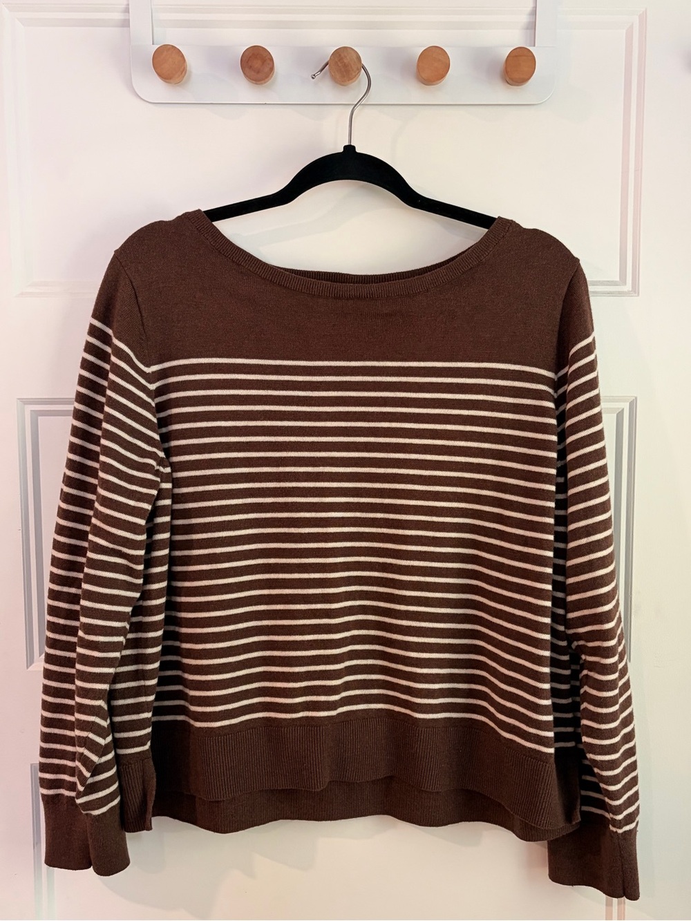 GAP Women’s Brown & Cream Striped Crewneck Sweater | XL